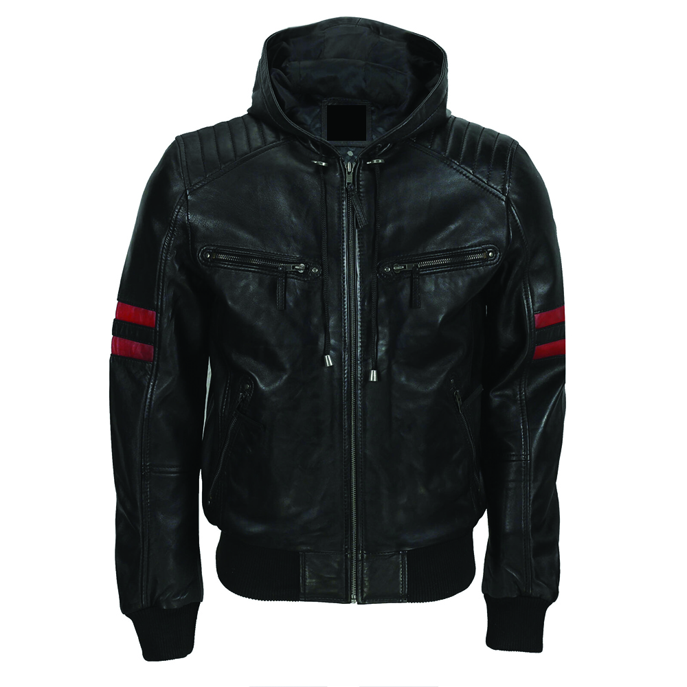 Mens Hooded Leather Jacket – Sports Grab