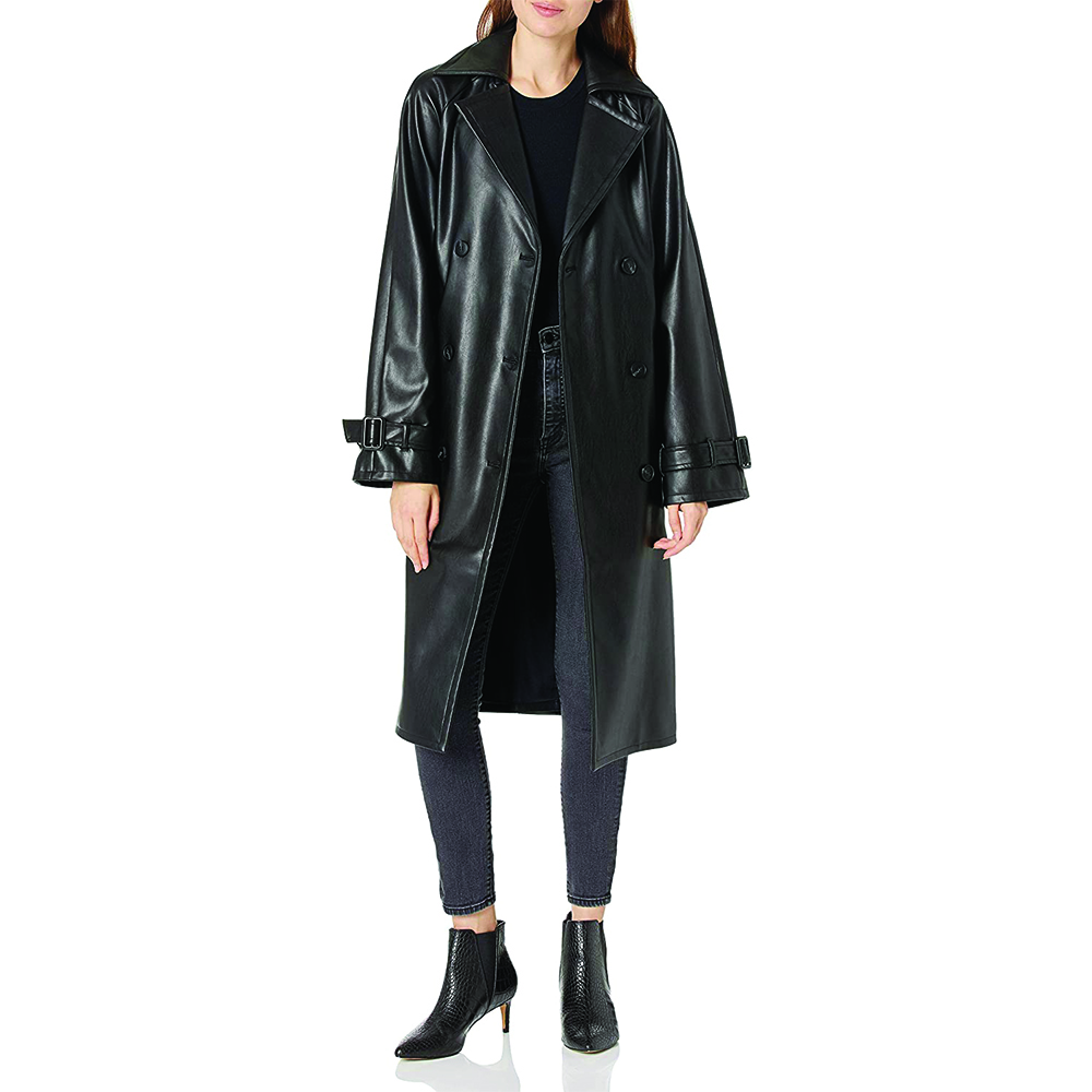 Womens Long Faux Leather Trench Coat – Sports Grab